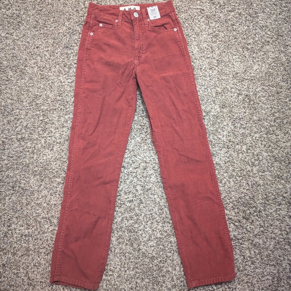 AMO NWT Red Corduroy Chloe Cropped Pants - Picture 2 of 14